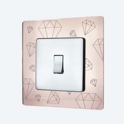 Diamonds Rose Gold Mirror Light Switch / Socket Surround