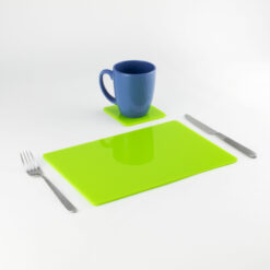Bright Green Acrylic Placemat With Coaster