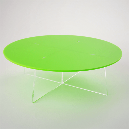 medium round cake stand empty green acrylic
