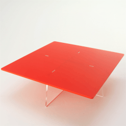 Small Square Cake Stand Red Acrylic