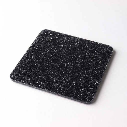 1 Square Black Glitter Coaster