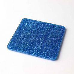 1 Square Blue Glitter Acrylic Coaster