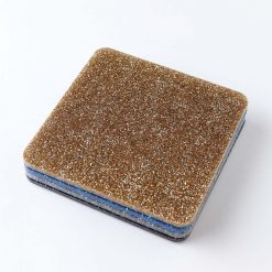 4 Glitter Acrylic Coasters Stacked Black Silver Blue Gold