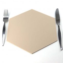 Hexagon Placemat Beige with Cutlery