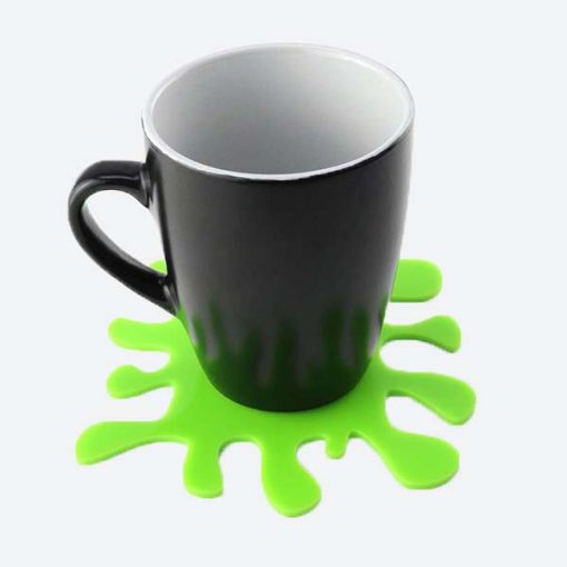 Green Splat Coaster with Mug