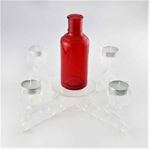 Acrylic Centrepiece Tealight Candle Holder with bottle