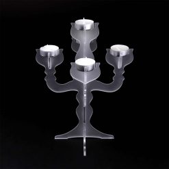 Small Frosted Acrylic Candelabra Tealight Candle Holder