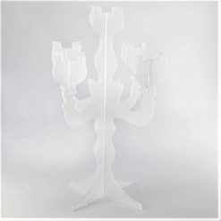 Large Acrylic Candelabra Frost no candles