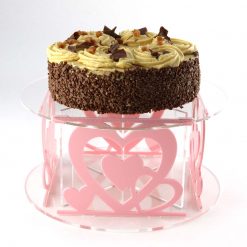 Acrylic Pink Hearts Cake Stand