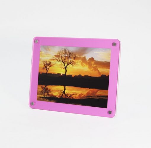 Pink Acrylic Freestanding Photo Frame