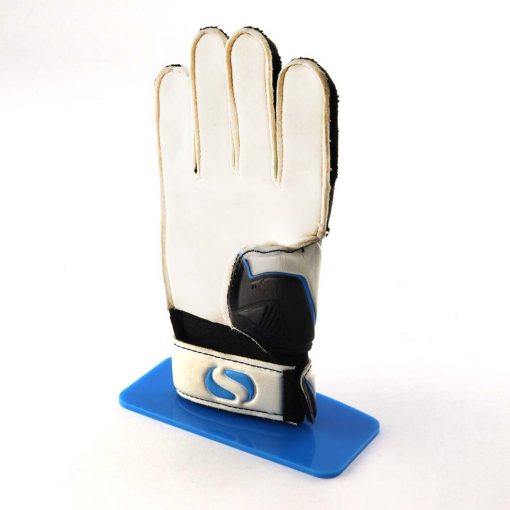 Goalkeeping glove stand blue with glove