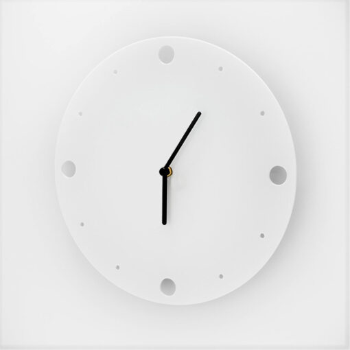 Large Round Acrylic Clock - White with Dots