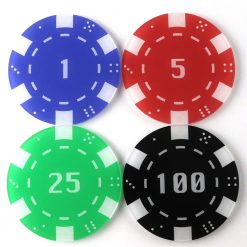 Printed Acrylic Casino Chip Design Coaster Set