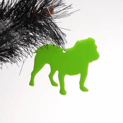 Acrylic Bulldog Christmas Tree Decorations