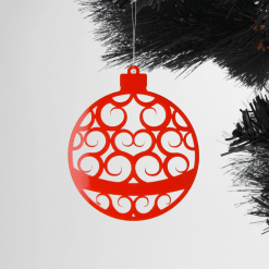 Acrylic Fret Cut Bauble Christmas Tree Decorations