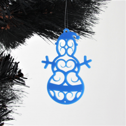 Acrylic Fret Cut Snowman Christmas Tree Decorations