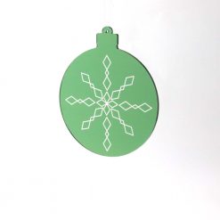 Green Geometric Snowflake Acrylic Christmas Bauble Solo