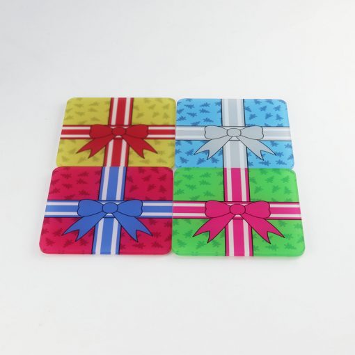 Printed Acrylic Christmas Presents Coaster Set
