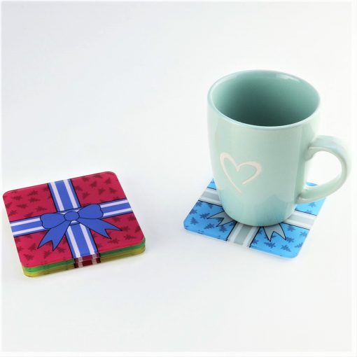 Christmas Present Coasters with Mug