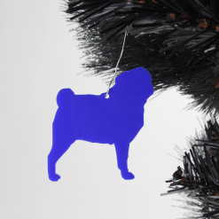 Acrylic Pug Dog Christmas Tree Decorations