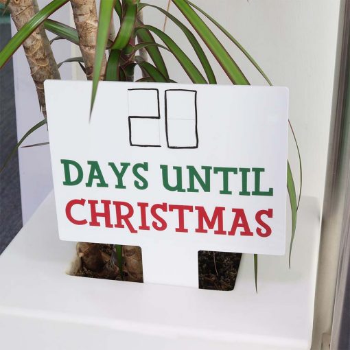 Countdown To Christmas Large Rectangle Sign IN PLANTPOT