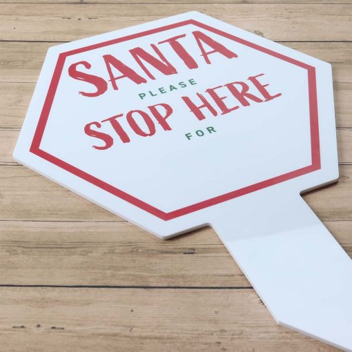 Santa Stop Here For Large Hexagon Sign