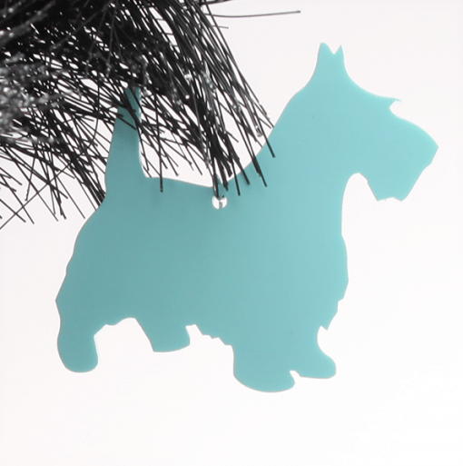 Acrylic Scottie Dog Christmas Tree Decorations