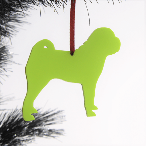 Acrylic Shar Pei Dog Christmas Tree Decorations