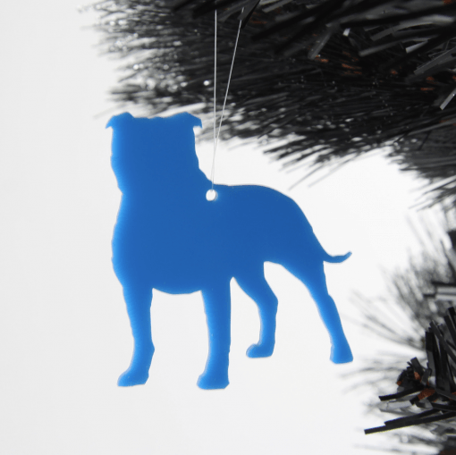 Acrylic Staffy Dog Staffordshire Bull Terrier Christmas Tree Decorations