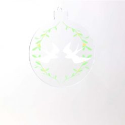 Turtle Doves Acrylic Christmas Bauble Solo