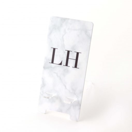 Printed Acrylic Mobile Phone Stand Marble Effect Monogrammed LH
