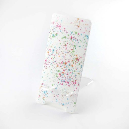 Printed Acrylic Paint Splatter Design Mobile Phone Stand