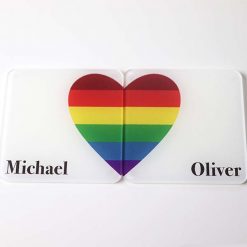 Couples Rainbow Heart Coasters