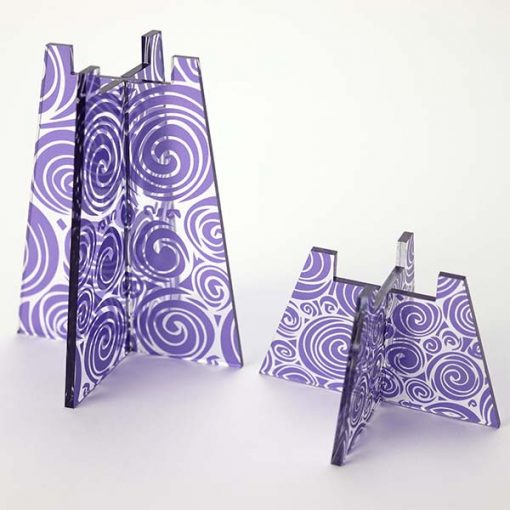 Group Of Purple Swirl Tea Light Holders Without Candle