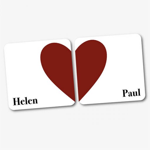 Personalised Couples Heart Coasters