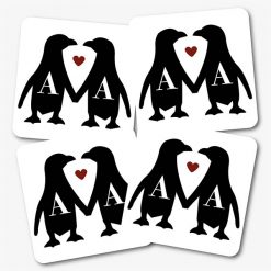 Personalised Couples Penguin Coasters