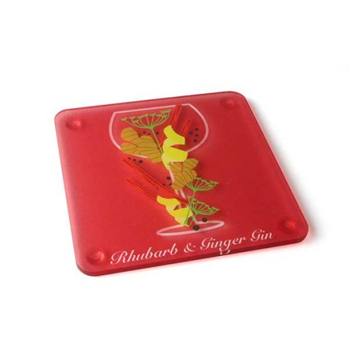 Rhubarb & Ginger Themed Acrylic Gin Coaster