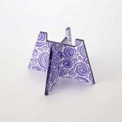Small Purple Swirl Tea Light Holder Without Candle