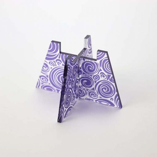 Small Purple Swirl Tea Light Holder Without Candle