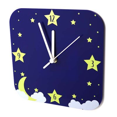 Starry Sky Design Acrylic Printed Small Wall Clock