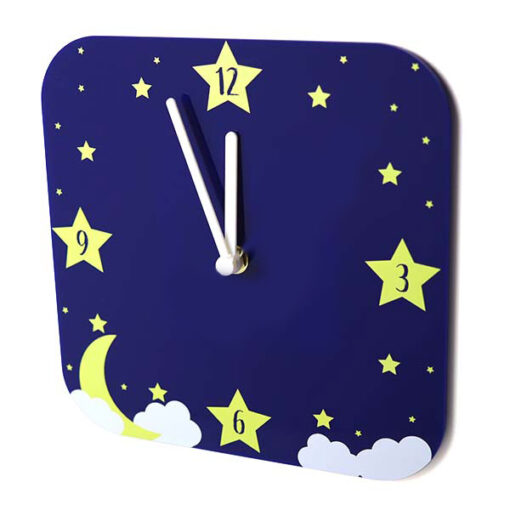 Starry Sky Theme Small Square Clock
