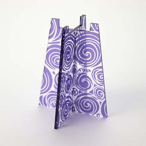 Tall Purple Swirl Tea Light Holder Without Candle