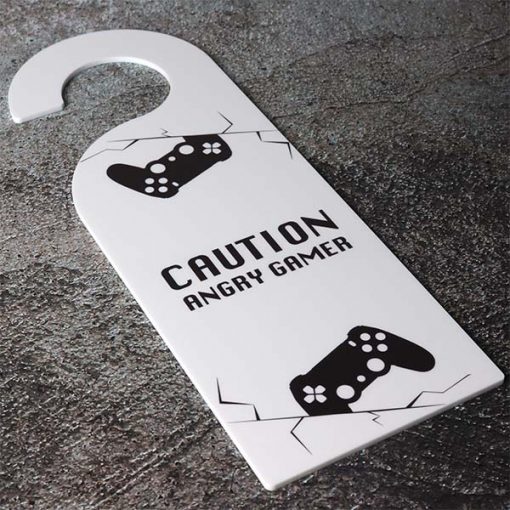 Caution Angry Gamer Acrylic Door Hanger