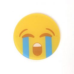 Loudly Crying Face Printed Acrylic Emoji Coaster