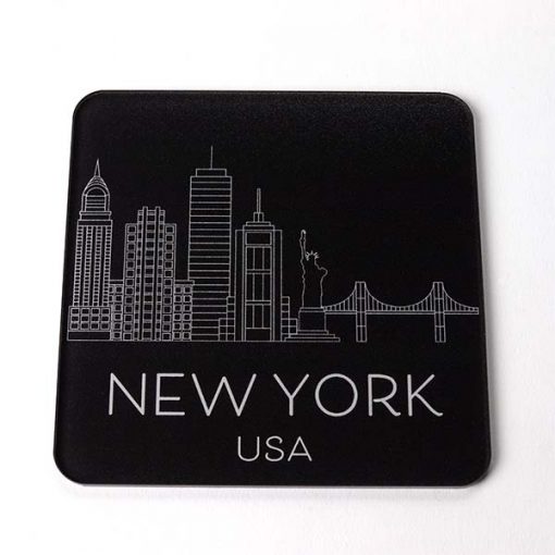 Black New York Skyline Coaster