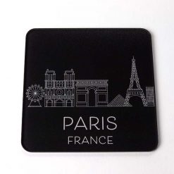 Black Paris Skyline Coaster