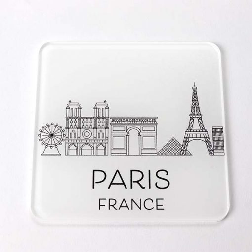 White Paris Skyline Coaster