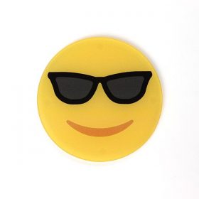 Smiling Sunglasses Face Emoji Coaster - Bobo & Bob
