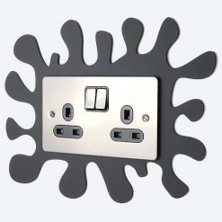 Light Switch / Socket Surround - Double Black Splat