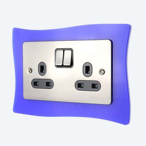 Light Switch / Socket Surround - Double Blue Wave
